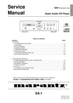 Marantz SA-1 service manual PDF